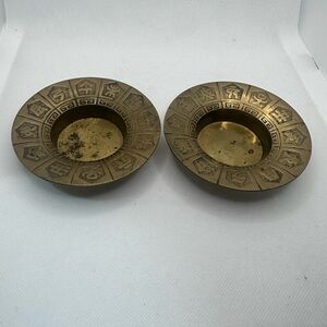 Decorative Gold Plates with Zodiac Symbols